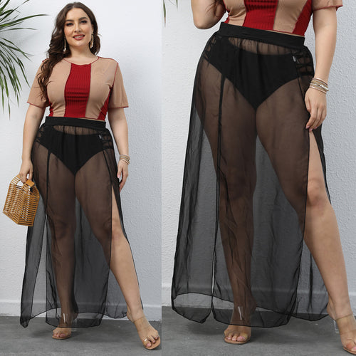 Dame Elegant Gennemsigtig Maxi-Nederdel Stilla