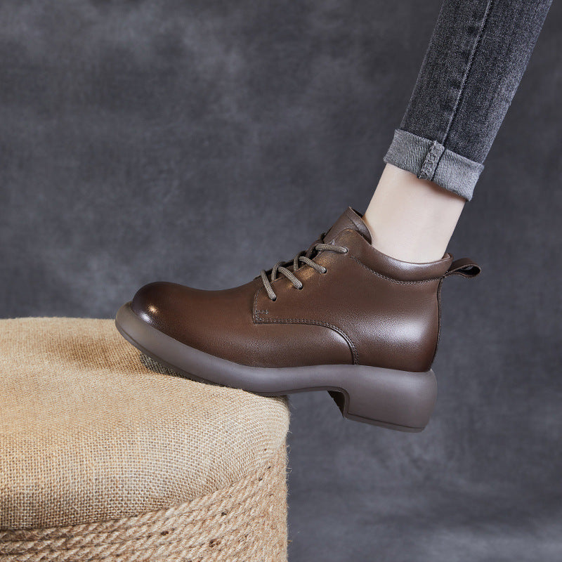 Dame stilfulde snørebånd ankle boots med klodset sål Stilla