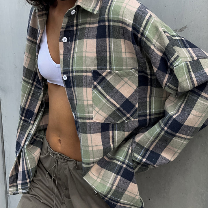 Dame Oversized Karoshirt Stilla