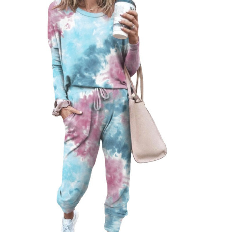Femme Langærmet Tie-Dye Lounge Sæt Stilla