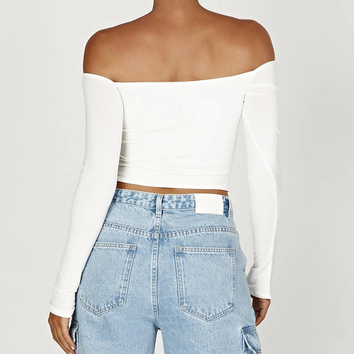 Dame Crop-Top med asymmetrisk design og tætsiddende pasform Stilla
