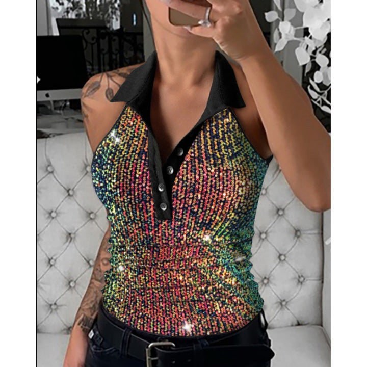 Femme Skinnende Dyreprint Polo Top Stilla
