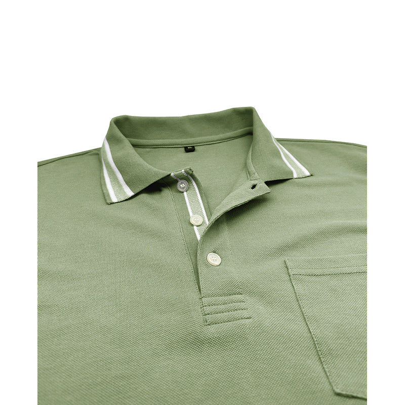 Herre Langærmet Polo T-shirt med struktureret krave og elegante knapdetaljer Stilla
