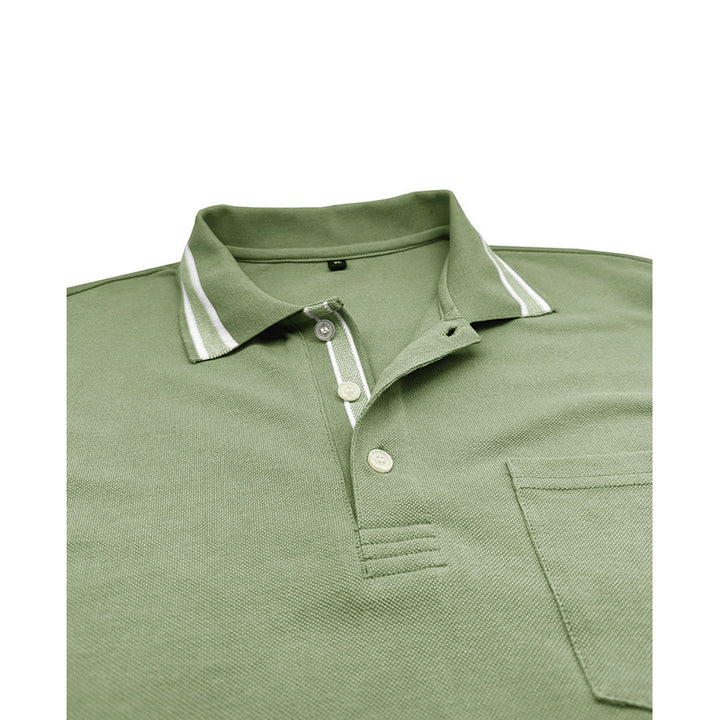 Herre Langærmet Polo T-shirt med struktureret krave og elegante knapdetaljer Stilla