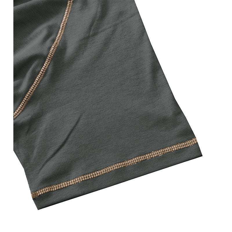 Herrer kortærmet henley-shirt med iøjnefaldende kontrastsyninger og behagelig pasform Stilla