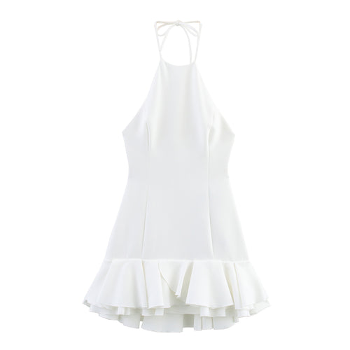 Femme Halterneck Rynket Mini Kjole Stilla 1750153816