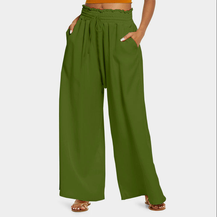 Damer Bred Culotte-Bukser med elastisk Talje og sidelommer Stilla