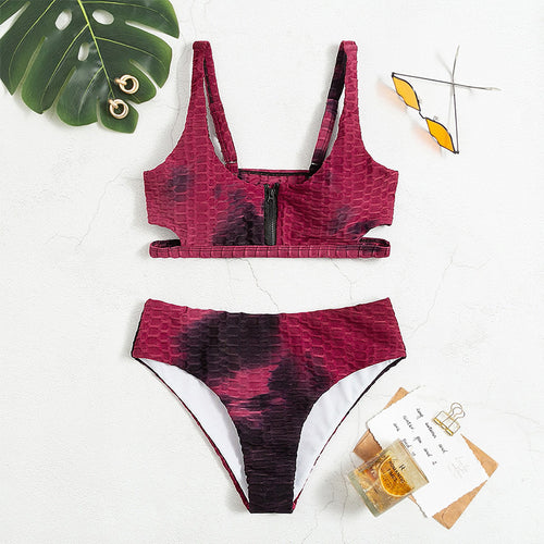 Damer Sporty bikini med høj krave og lynlås Skovae
