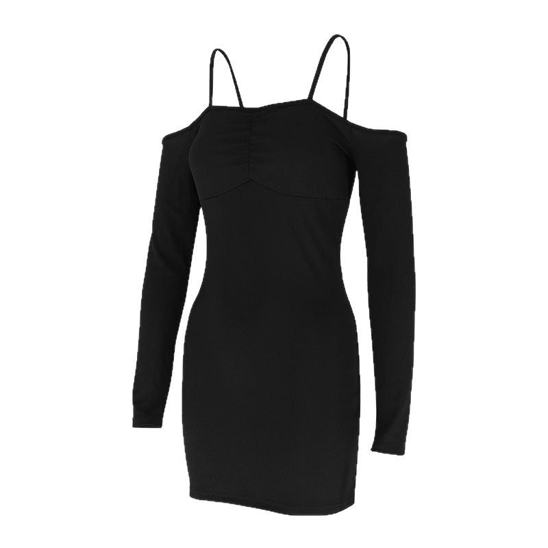 Dame elegant Bodycon-kjole med cut-out-detaljer og lange ærmer Skovae