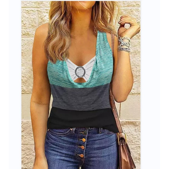 Dame afslappet top med fashionabel cut-out Stilla