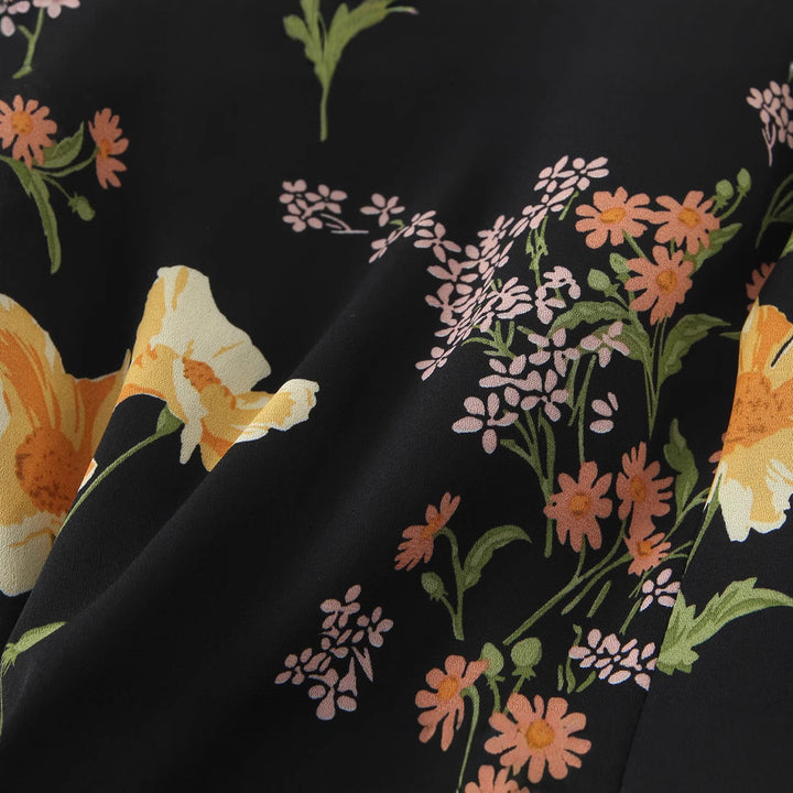 Dame Floral Print Maxi Kjole med justerbare Spaghetti-stropper Stilla