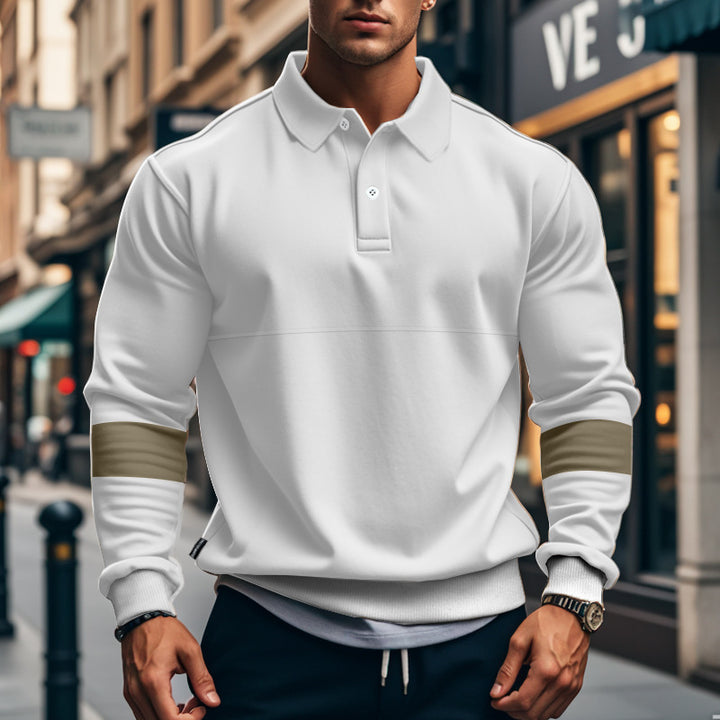 Herrer moderigtig sweater med stilige kontrastelementer Stilla