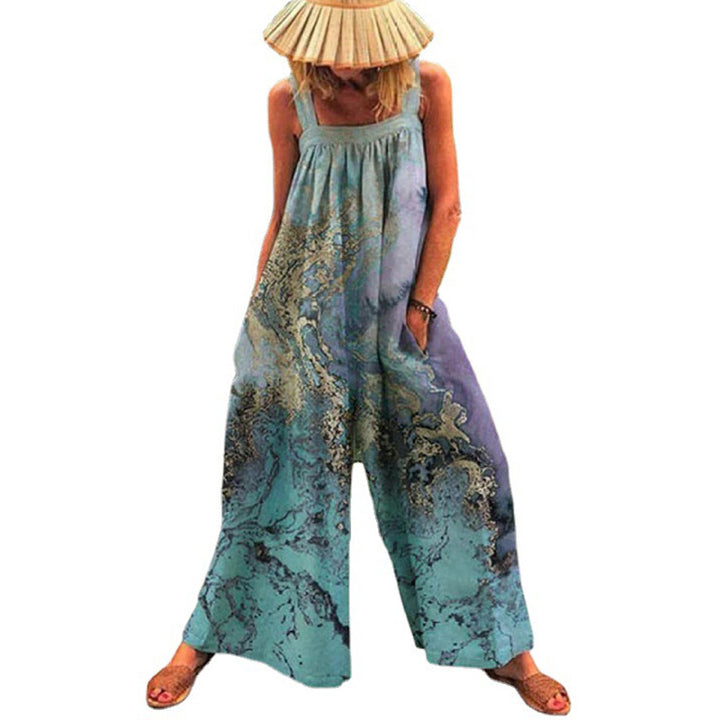 Dame bredt skåret sommer-jumpsuit med raffineret farvegradient Stilla