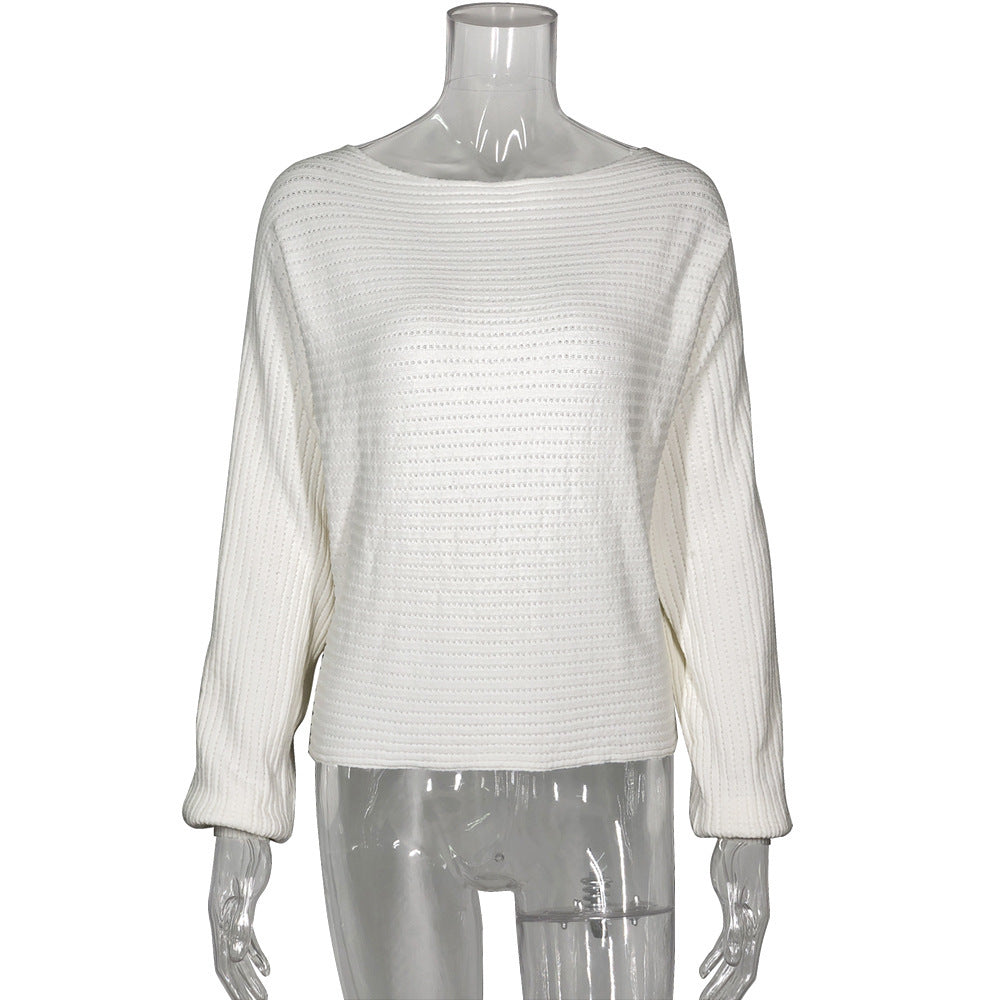 Dame blød Off-Shoulder sweater med elegante ribdetaljer Stilla