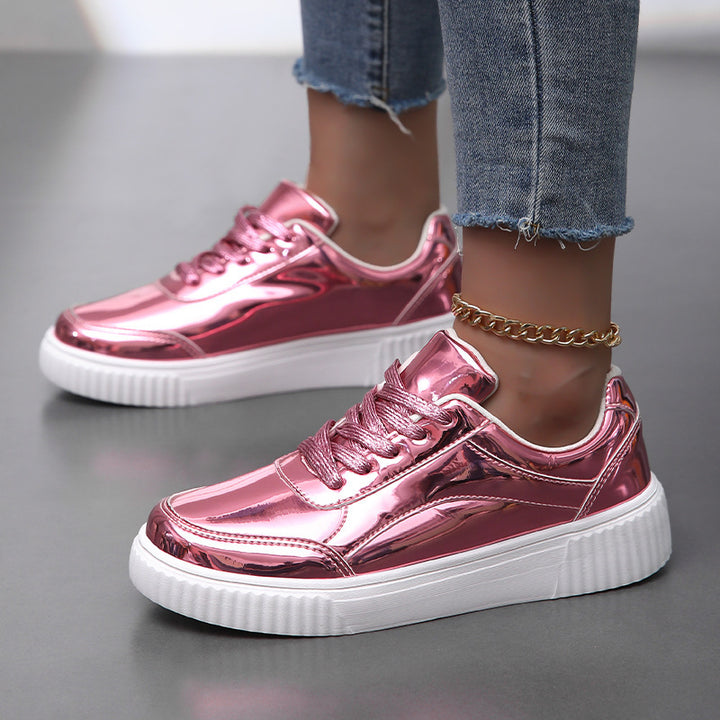Dame Spejlglans Trendy Sneakers Stilla