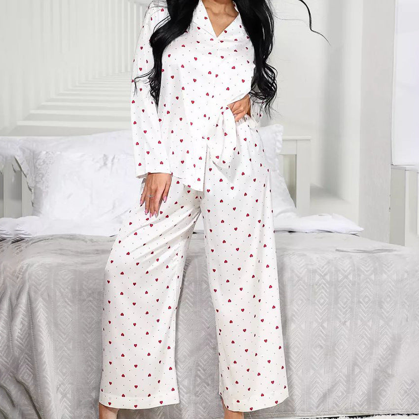 Dame pyjamasæt med dekorativt prikkedesign og komfortabel pasform Stilla