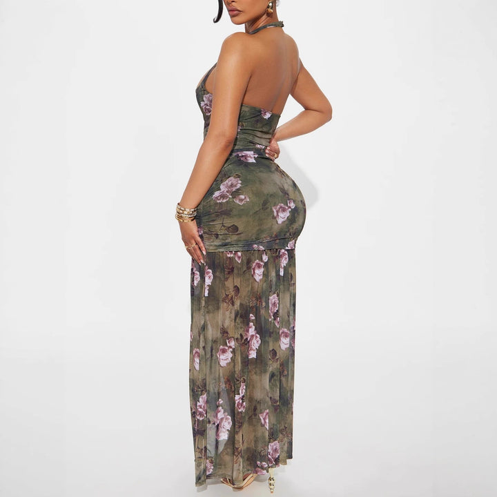 Dame off-shoulder maxikjole med elastiske flæsedetaljer Skovae