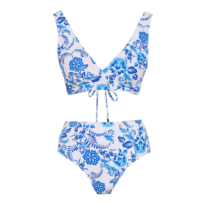 Dame bikini-sæt med blomsterdesign og bindebånd Stilla