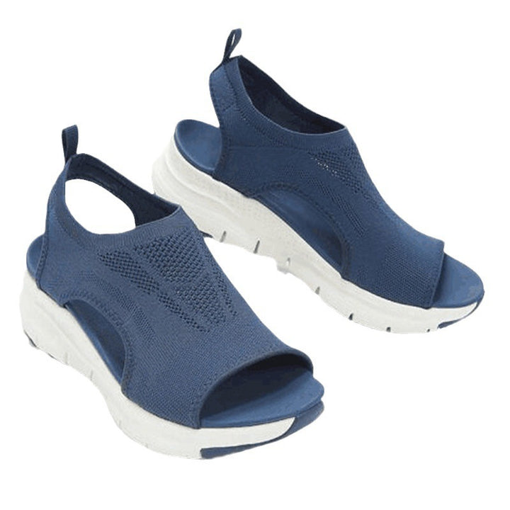 Dame sporty sandaler med åndbart strikkebetræk og komfortsål Stilla