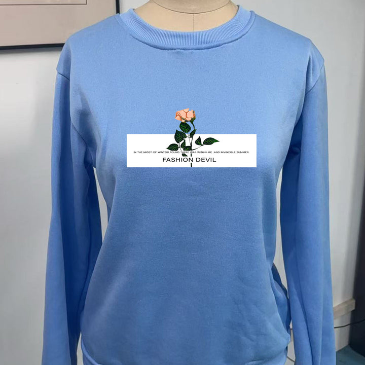 Kvinders sweatshirt med blomstermotiv Skovae