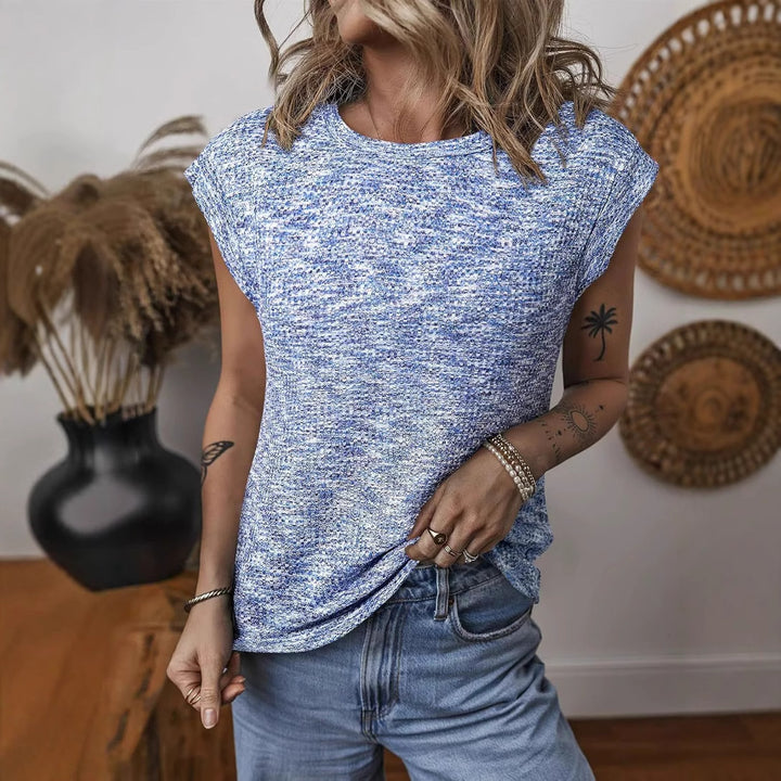 Dame Casual Shirt med rullekrave og let strukturstof Stilla