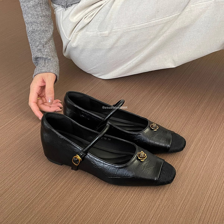 Dame Elegant Spidssko Mary Jane Ballerinaer med dekorativ sløjfeaccent Stilla