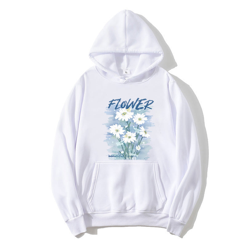 Kvinde hoodie med blomster grafik tryk Skovae
