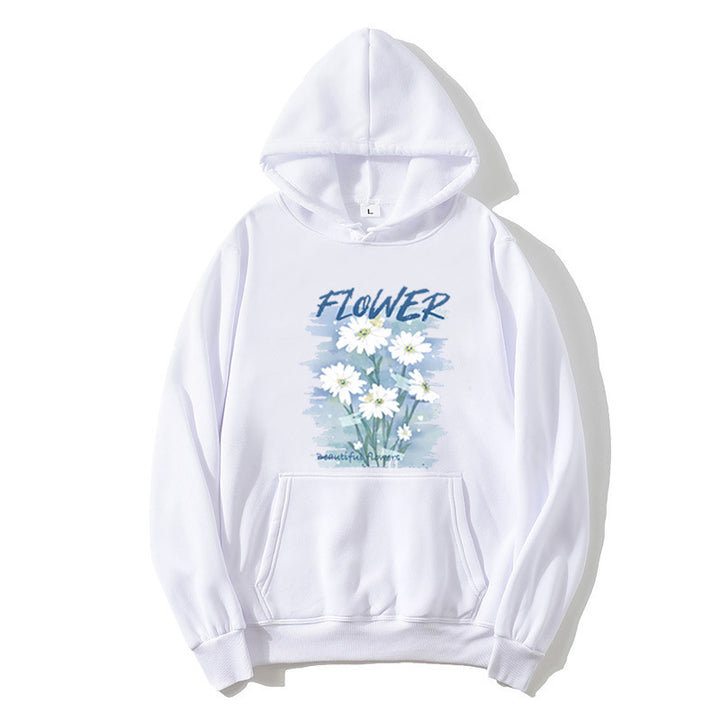 Kvinde hoodie med blomster grafik tryk Skovae