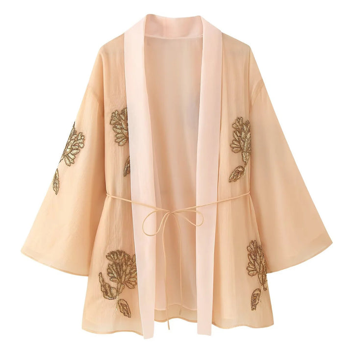 Femme Elegante Bestickede Kimono Jakke Stilla