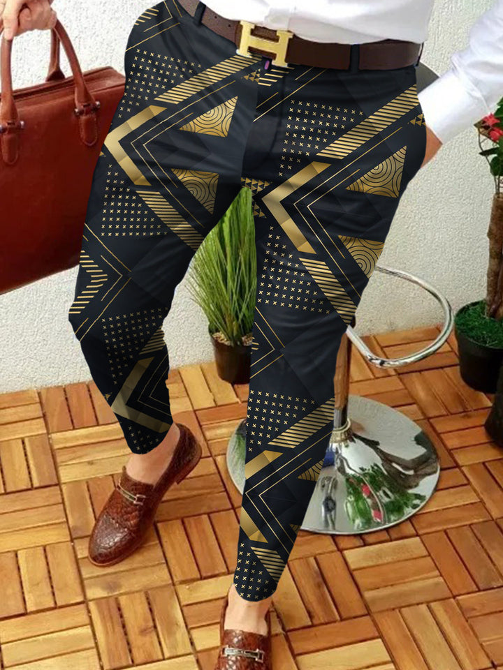 Herrer stilfulde geometriske print Slim Fit bukser Stilla