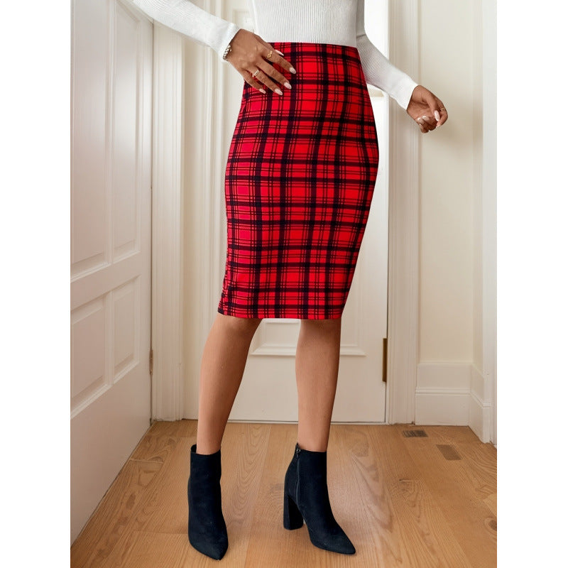 Dame Ternet Midi Skirt i Stretch Stil med tætsiddende pasform Skovae