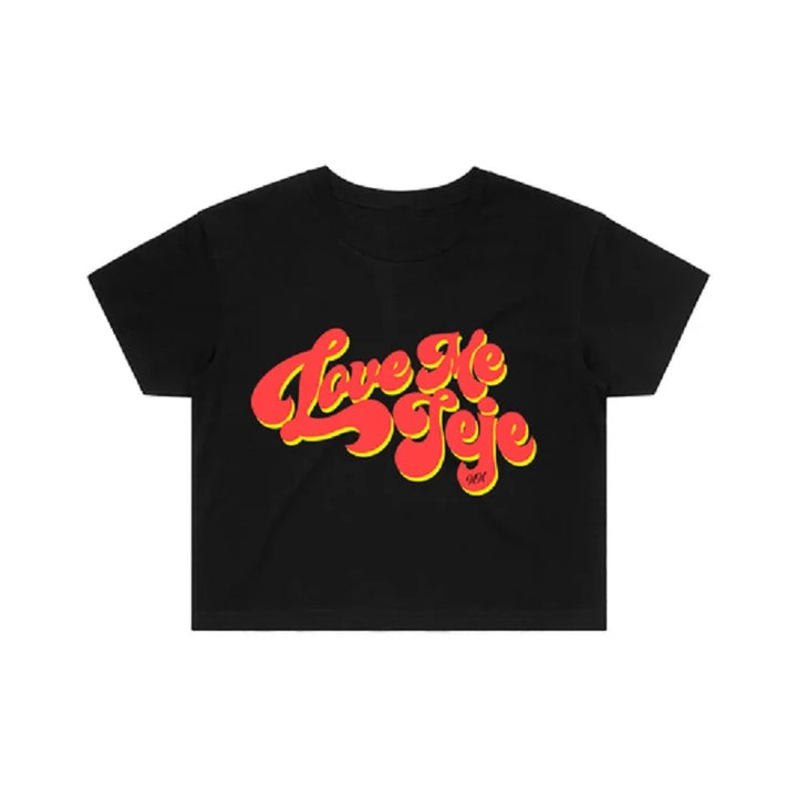 Dame Crop-T-Shirt med kreativt print og moderne design Skovae