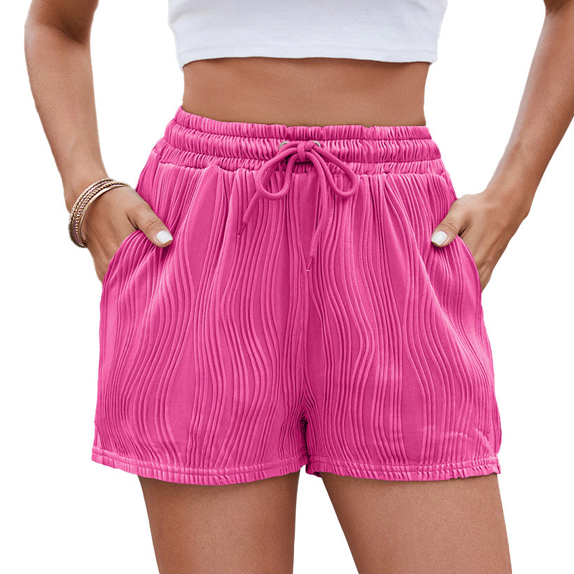 Stilla | Komfortable ensfarvede drawstring casual shorts