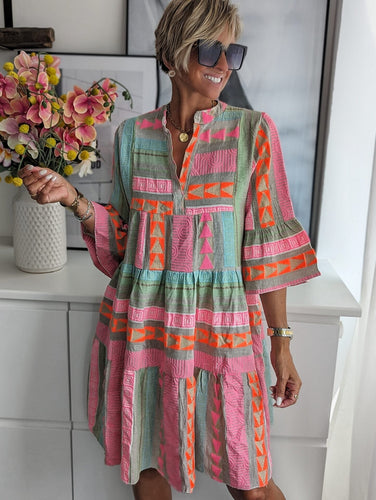 Stilla | Boho Kjole Lucía Med Etnisk Tryk
