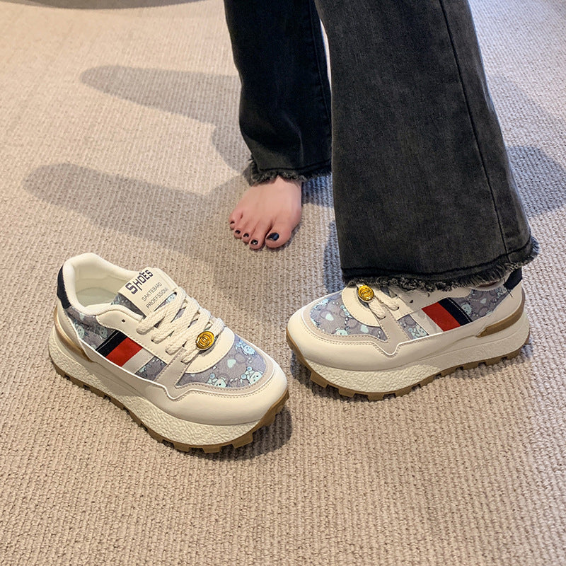 Dame mode Sneakers med unikt blomster mønster og komfortabel dæmpningsteknologi Stilla