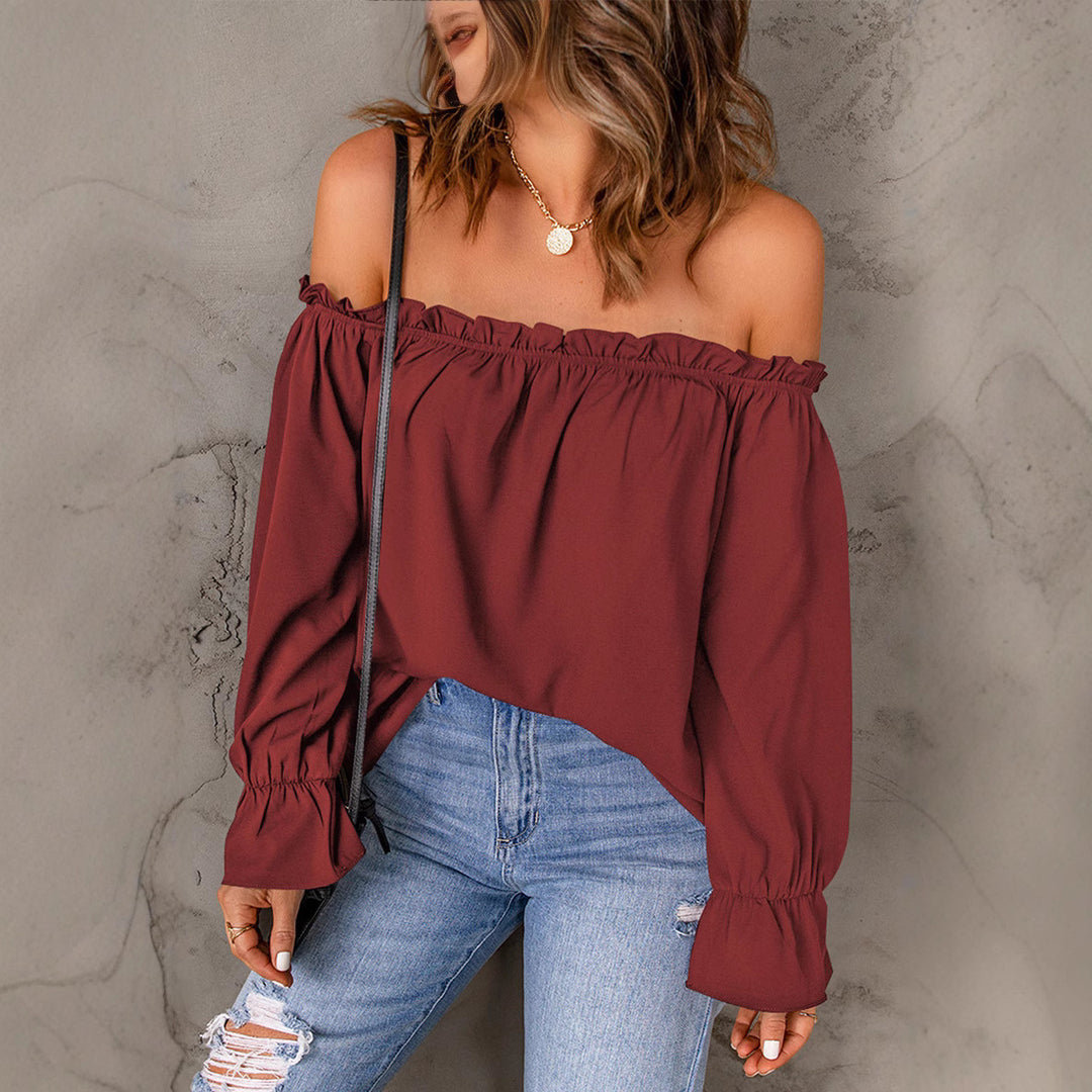 Dame Off-Shoulder Rufflesøm Bluse Stilla