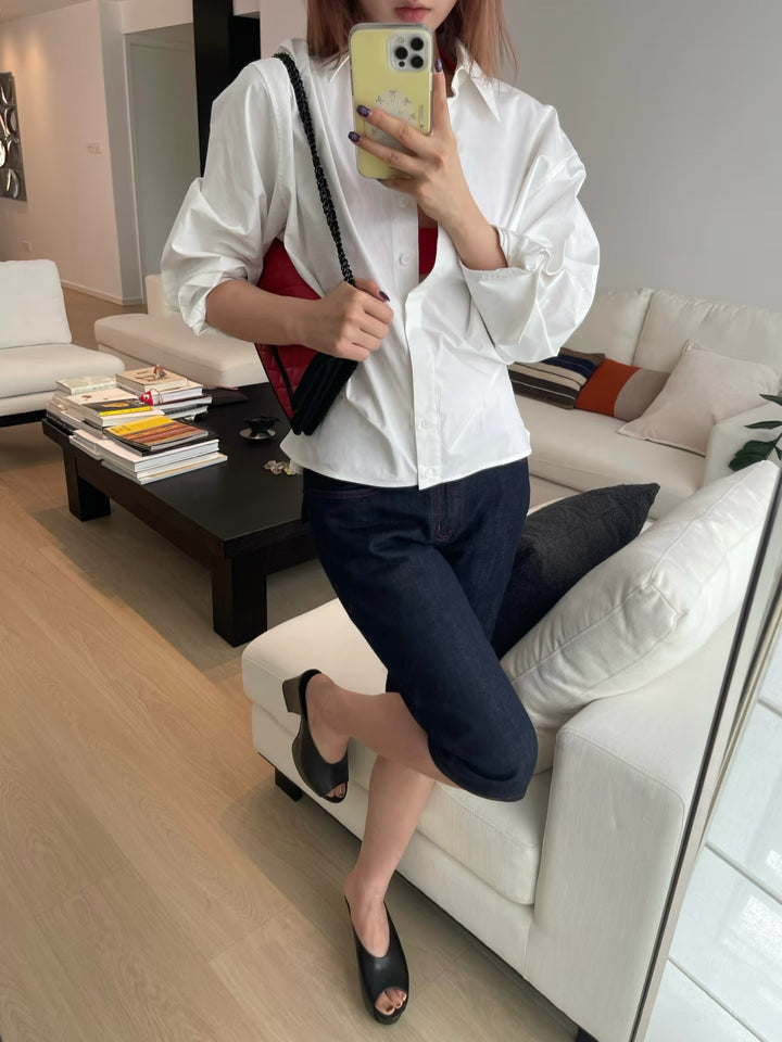 Dame Elegant og behagelig bluse med oversized snit og fin bomuldsblanding Stilla