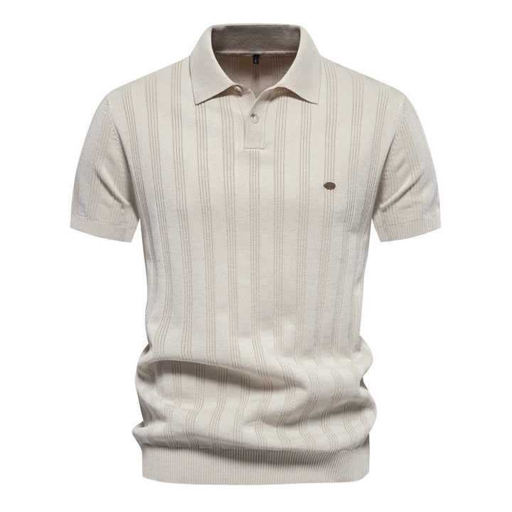 Herrer kortærmet poloshirt med struktureret ribmønster Stilla
