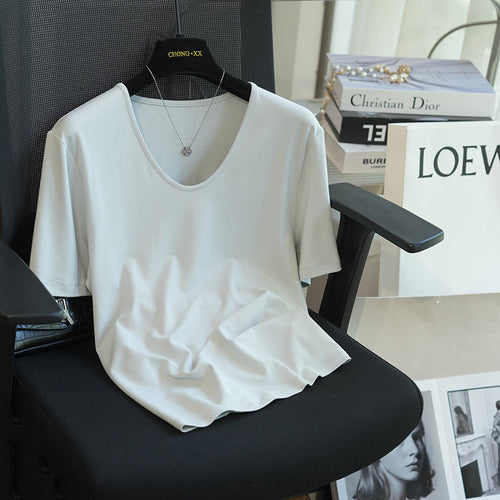 Dame Casual Kortærmet V-Udskæring T-Shirt Stilla