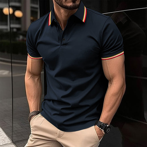 Herre poloshirt med kvalitets piqué-stof og moderne krave Stilla