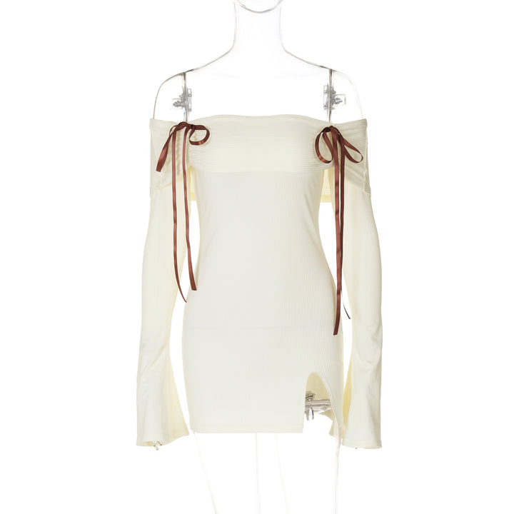 Dame Off-Shoulder Top med bånddetaljer og eksklusive ærmelukninger Stilla