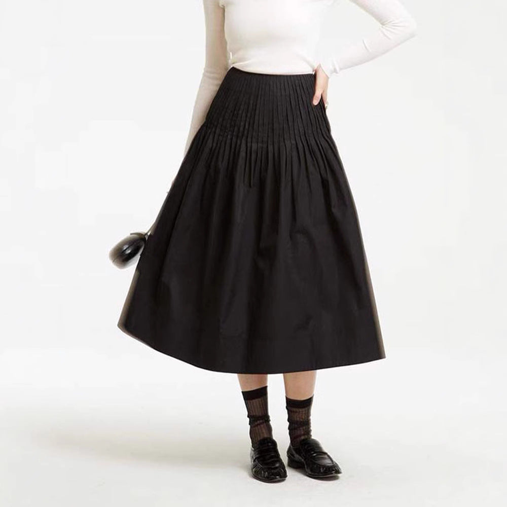 Damer elegant midi-nederdel med plisserede detaljer Stilla