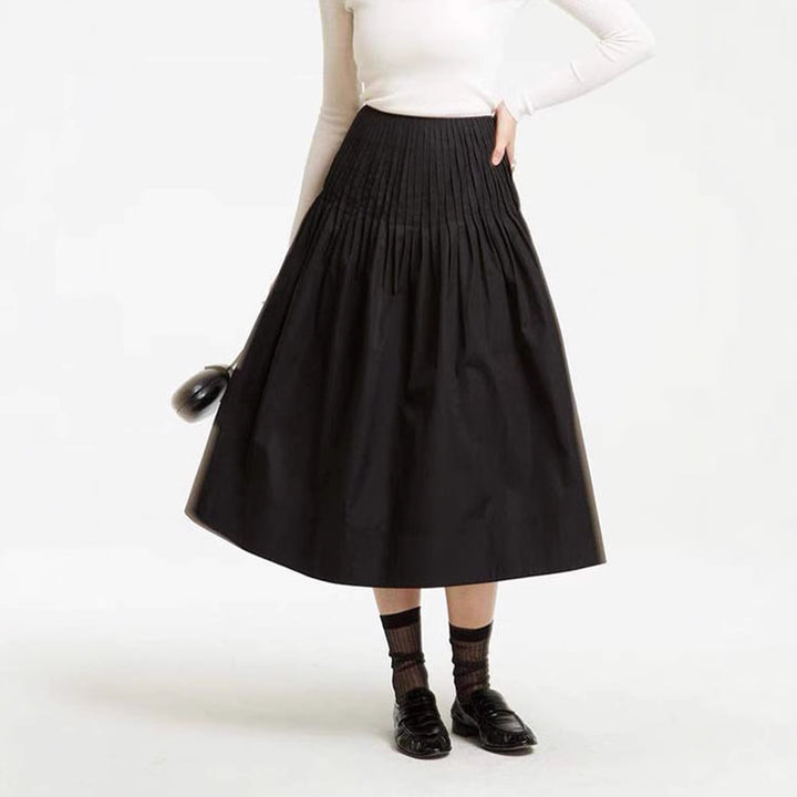 Damer elegant midi-nederdel med plisserede detaljer Stilla