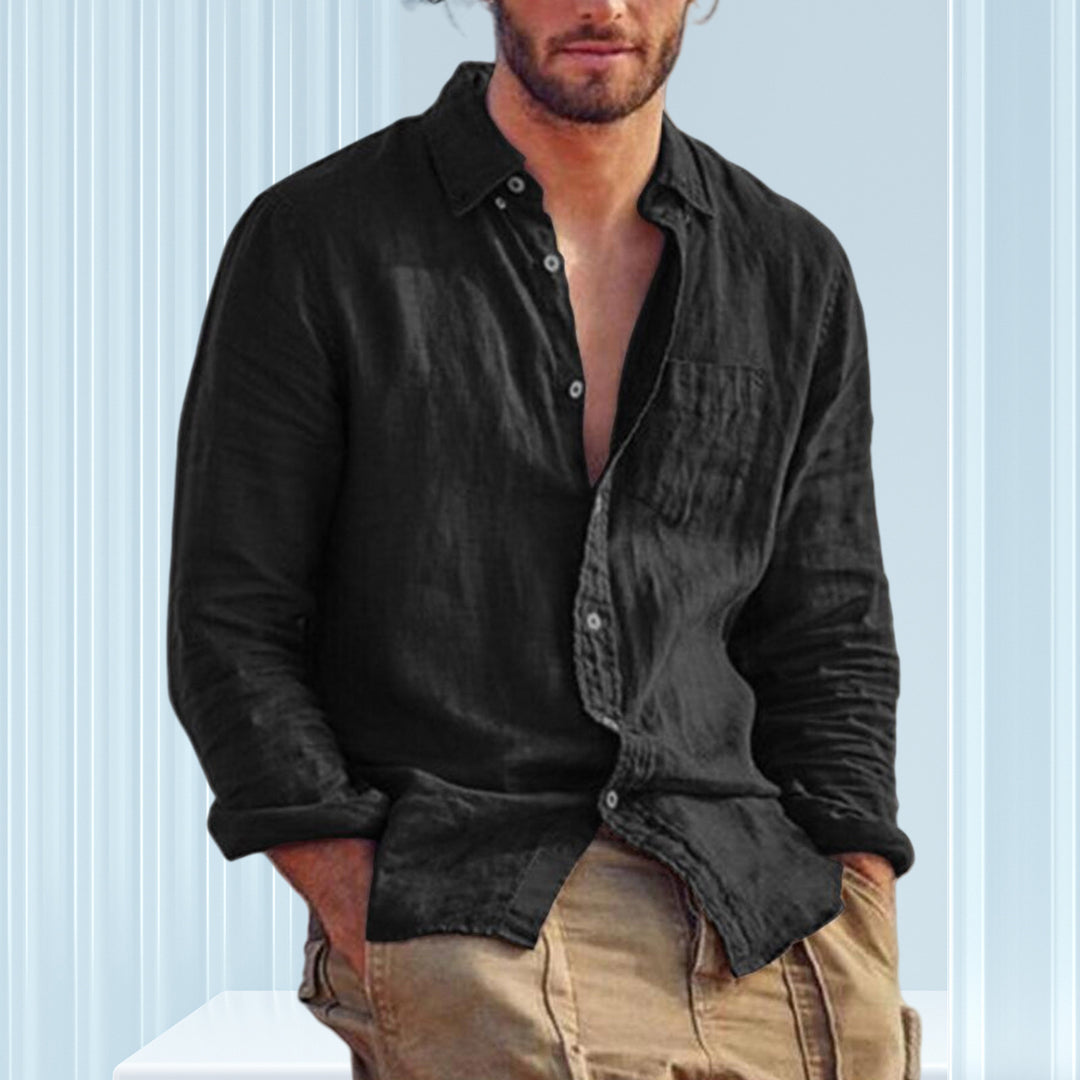 Herrer casual linnedskjorte med regular fit Stilla