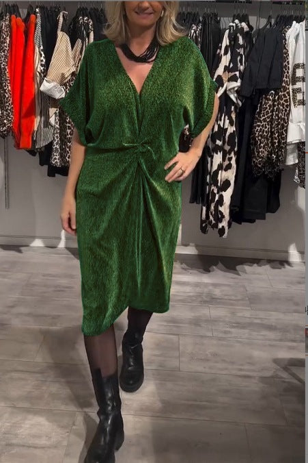 Dame Wrap Kjole i elegant Fløjl Stilla