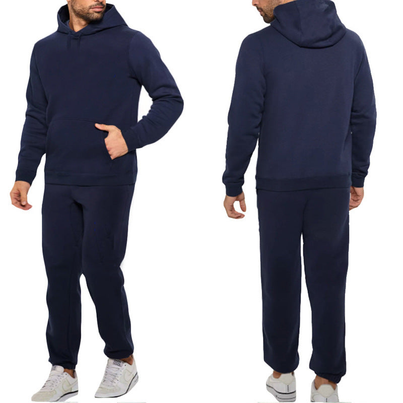 Hættetrøje sæt til mænd med sporty pasform og praktisk kængurulomme design Skovae