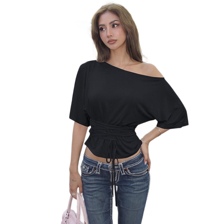 Dame Elegant One-Shoulder Top med let stræk Skovae