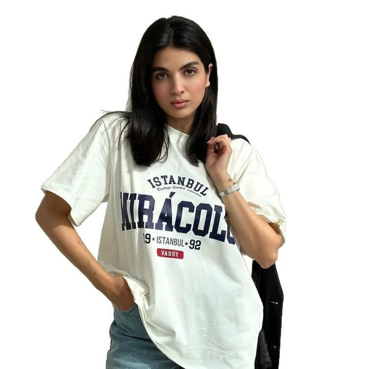 Dame Oversized T-Shirt med iøjnefaldende Istanbul print og afslappet snit Stilla