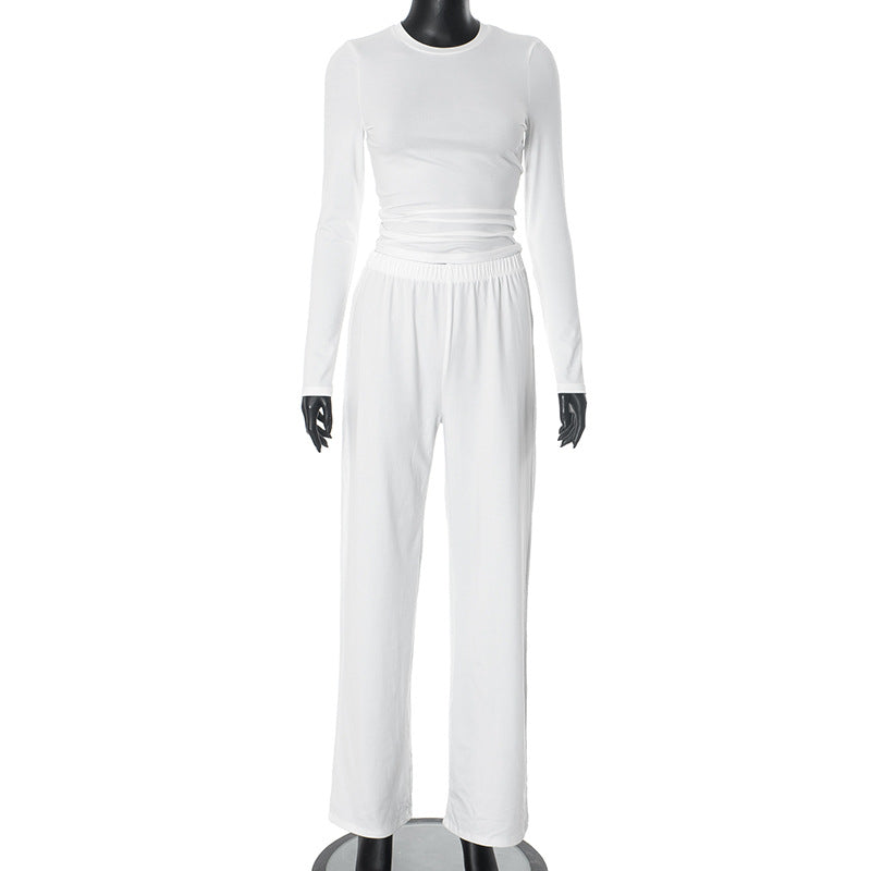 Femme Elegante Langærmet Ruffle Overall Stilla