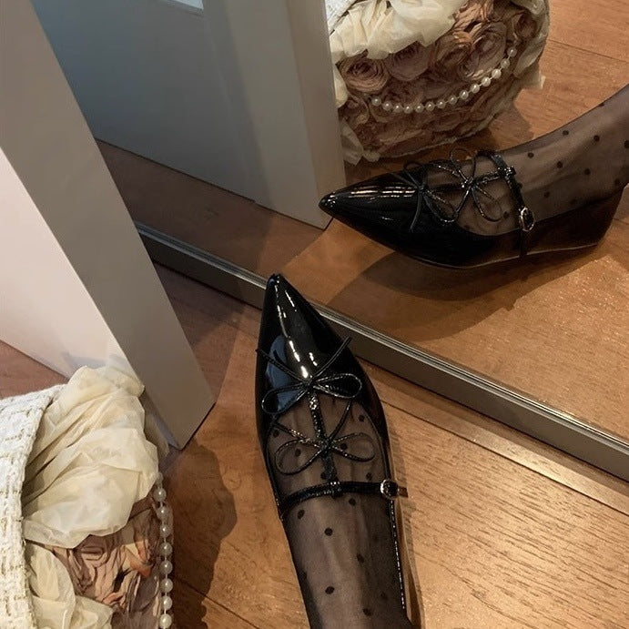 Femme Elegante Spidsesko Flad Stilla